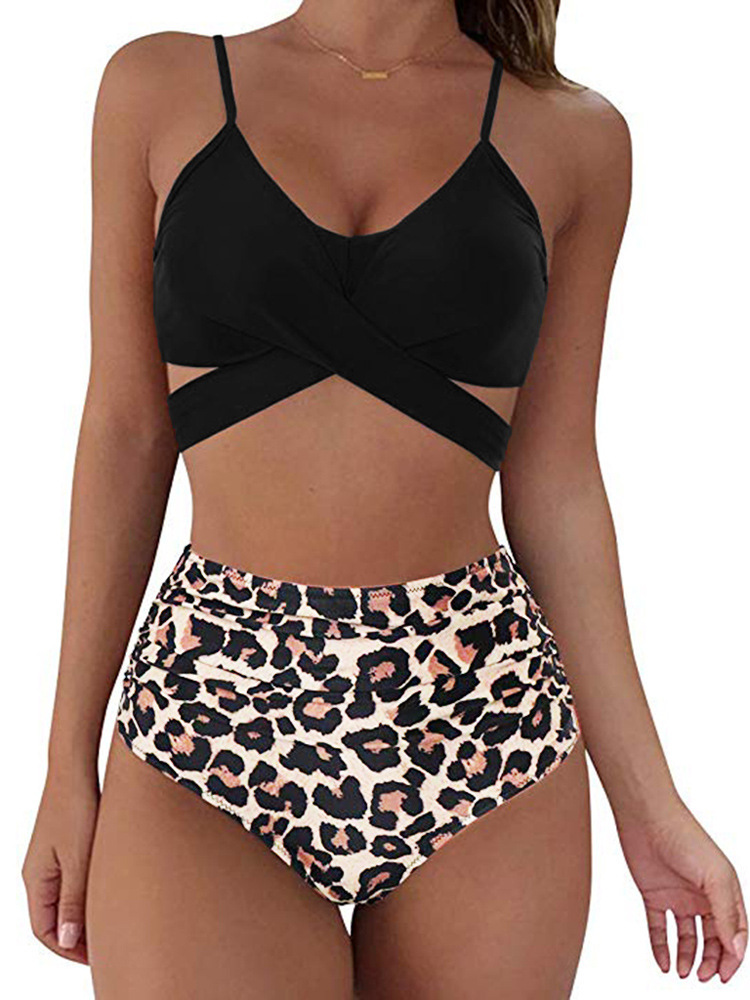 Women Sexy Soild Print Bikini Set Push Up Bathing Swimwear - Image 2