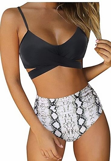 Women Sexy Soild Print Bikini Set Push Up Bathing Swimwear - Image 3