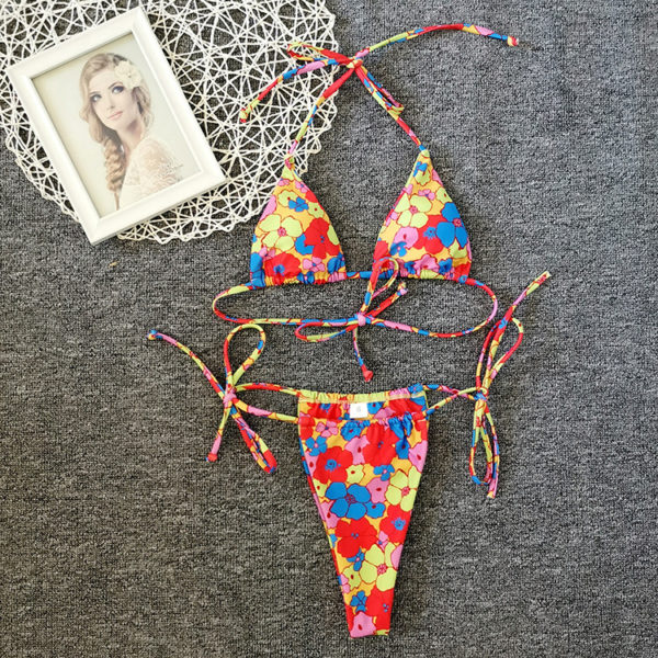 New Floral Drawstring Bikini Swimsuit Women - Image 6