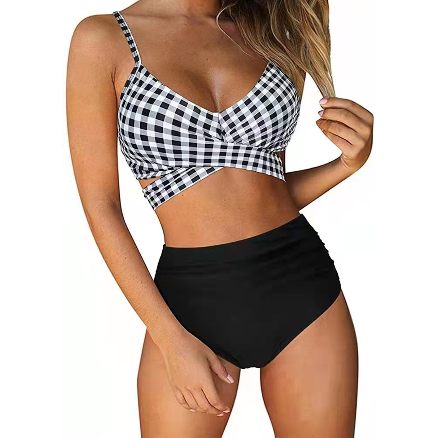 Women Sexy Soild Print Bikini Set Push Up Bathing Swimwear - Image 9