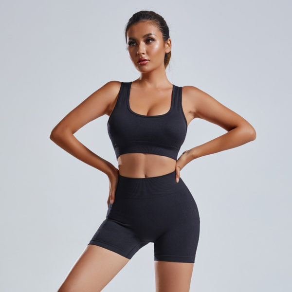 2pcs Yoga Set Women's Vest And Shorts Tracksuit Seamless Workout Sportswear Gym Clothing High Waist Leggings Fitness Sports Suits - Image 2