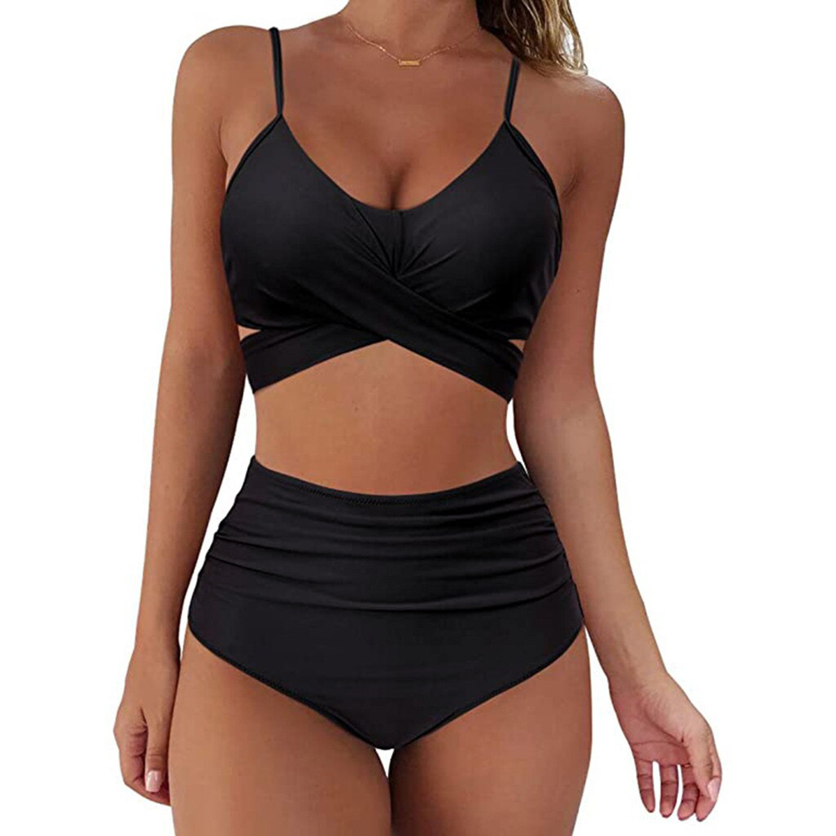 Women Sexy Soild Print Bikini Set Push Up Bathing Swimwear - Image 7