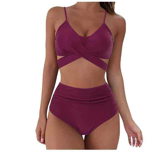 Women Sexy Soild Print Bikini Set Push Up Bathing Swimwear - Image 10