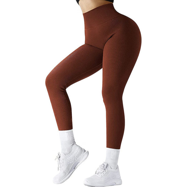 High Waist Seamless Leggings Threaded Knitted Fitness Pants Solid Women's Slimming Sports Yoga Pants Elastic Running Sport Leggings - Image 10