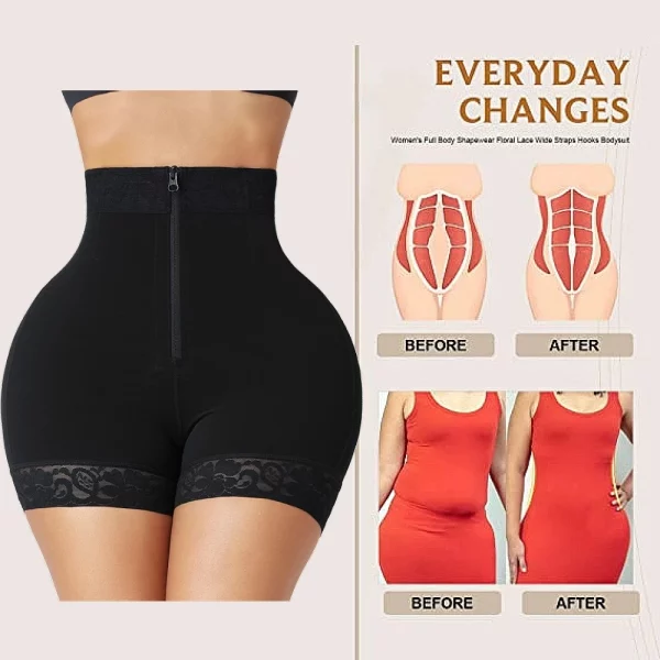 HEXIN Custom Logo Zipper Women Slimming Full Body Shaper Tummy Waist Trainer Mid-Arm Shapers Underbust Postpartum Recovery Shapewear - Image 3
