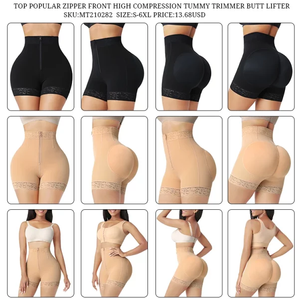 HEXIN Custom Logo Zipper Women Slimming Full Body Shaper Tummy Waist Trainer Mid-Arm Shapers Underbust Postpartum Recovery Shapewear - Image 4