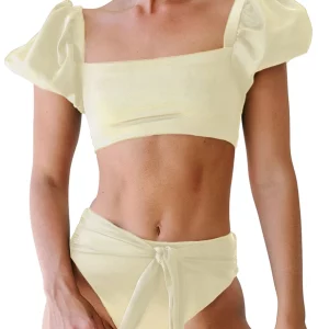 JSN6138 2022 new designer swimsuits famous brands sexy bikini bathing suits puff sleeves swimsuit women Bikinis & Beachwear