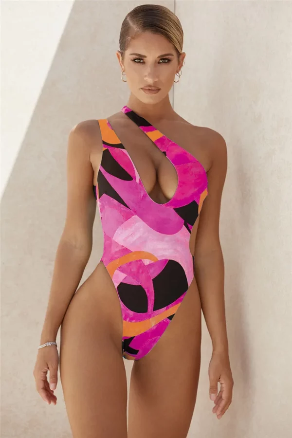 High Cut One Piece Swimwear Women Sexy Bathing Suit Bandeau Monokini 2023 Beach One Shoulder Swimsuits Designer Bikinis - Image 3